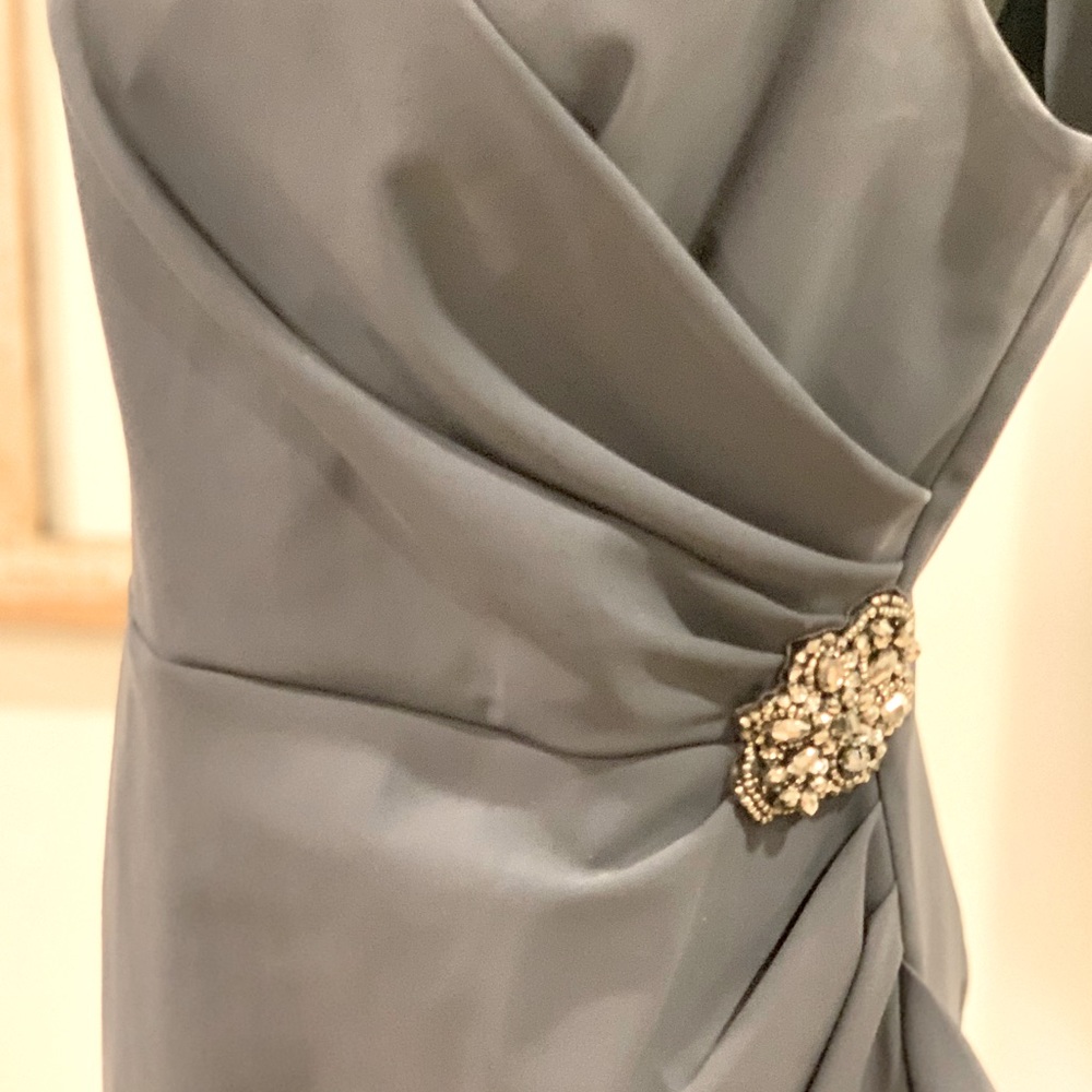 Metallic Grey Flair Dress - Picture 4 of 6